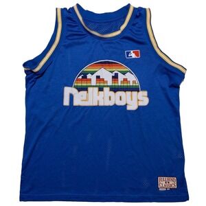 FULL SEND Nelk Boys Basketball Jersey‎ Denver Nuggets Inspired Blue XL